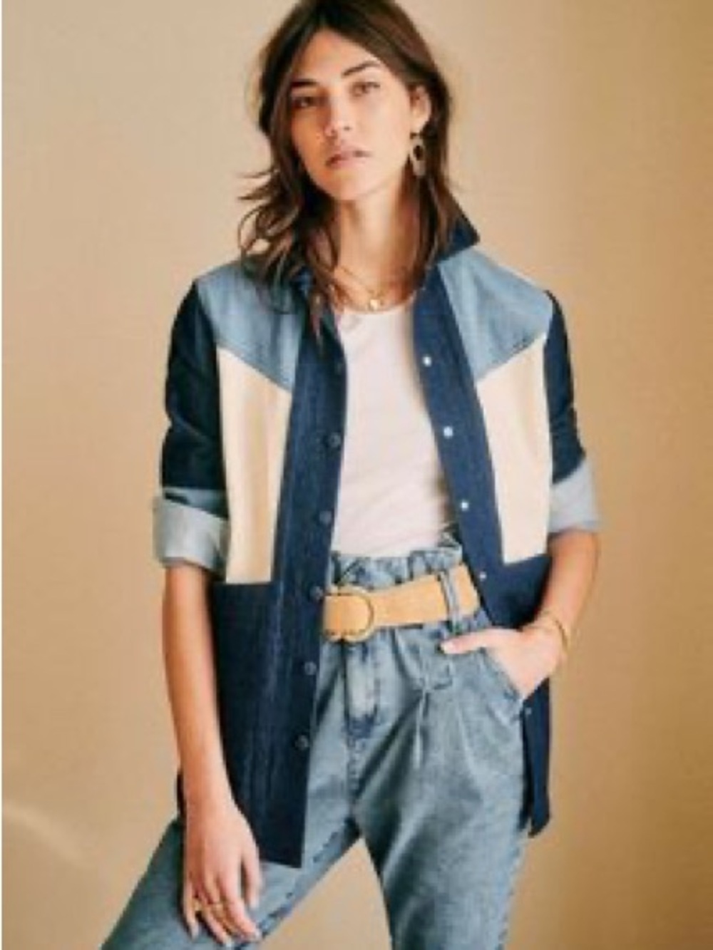✨EUC✨ SÉZANE Patchwork Denim "Will" Jacket (sz Small) Women